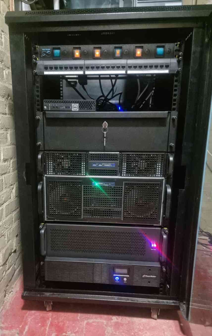 The Hempire server rack — the real hardware